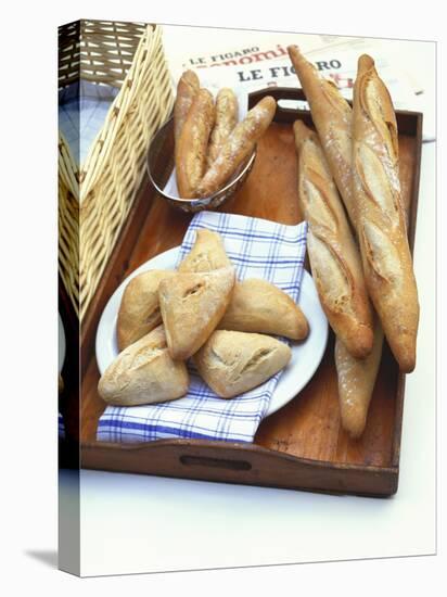 Three Types of Bread on a Tray-Peter Medilek-Stretched Canvas