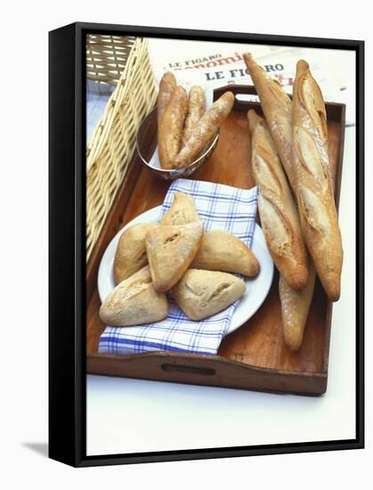 Three Types of Bread on a Tray-Peter Medilek-Framed Stretched Canvas