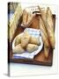 Three Types of Bread on a Tray-Peter Medilek-Stretched Canvas