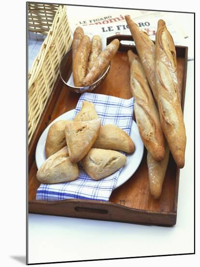 Three Types of Bread on a Tray-Peter Medilek-Mounted Photographic Print