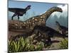 Three Tyrannotitans Attacking an Argentinosaurus Dinosaur-Stocktrek Images-Mounted Art Print