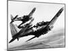 Three US Navy Dauntless Dive Bombers on a Fighting Mission in the Pacific, 1943-null-Mounted Photo