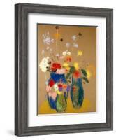 Three Vases of Flowers-Odilon Redon-Framed Giclee Print