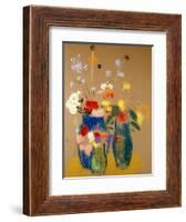 Three Vases of Flowers-Odilon Redon-Framed Giclee Print