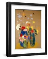 Three Vases of Flowers-Odilon Redon-Framed Giclee Print