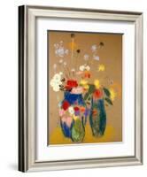 Three Vases of Flowers-Odilon Redon-Framed Giclee Print