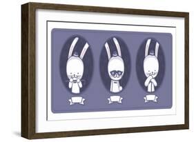 Three Versions of the Costume for the Hare - Cane, Hat and Mask.-Anna Kukushkina-Framed Art Print