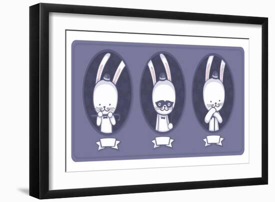 Three Versions of the Costume for the Hare - Cane, Hat and Mask.-Anna Kukushkina-Framed Art Print