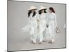 Three Vietnamese Young Women in White Fashion Walking Down the Street-Co Rentmeester-Mounted Photographic Print