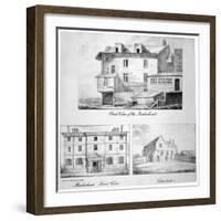 Three Views of Toten Hall, Tottenham Court Road, St Pancras, London, C1810-George Scharf-Framed Giclee Print