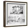 Three Views of Toten Hall, Tottenham Court Road, St Pancras, London, C1810-George Scharf-Framed Giclee Print