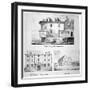 Three Views of Toten Hall, Tottenham Court Road, St Pancras, London, C1810-George Scharf-Framed Giclee Print