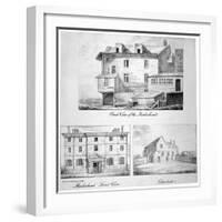 Three Views of Toten Hall, Tottenham Court Road, St Pancras, London, C1810-George Scharf-Framed Giclee Print