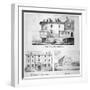 Three Views of Toten Hall, Tottenham Court Road, St Pancras, London, C1810-George Scharf-Framed Giclee Print