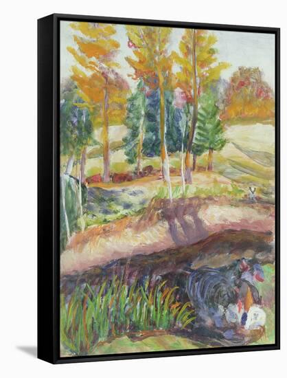 Three Washerwomen on the Banks of a River-Roderic O'Conor-Framed Stretched Canvas