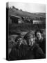 Three Welsh Coal Miners Just Up from the Pits After a Day's Work in Coal Mine in Wales-W^ Eugene Smith-Stretched Canvas