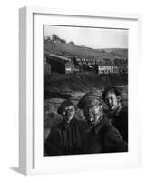 Three Welsh Coal Miners Just Up from the Pits After a Day's Work in Coal Mine in Wales-W^ Eugene Smith-Framed Photographic Print