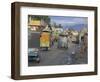 Three Wheeled Vehicles on Main Road, Mingora, Swat Valley, North West Frontier Province, Pakistan-David Poole-Framed Photographic Print