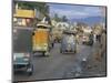 Three Wheeled Vehicles on Main Road, Mingora, Swat Valley, North West Frontier Province, Pakistan-David Poole-Mounted Photographic Print