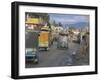 Three Wheeled Vehicles on Main Road, Mingora, Swat Valley, North West Frontier Province, Pakistan-David Poole-Framed Photographic Print