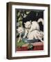 Three White Cats and Tub-Louis Wain-Framed Giclee Print