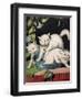 Three White Cats and Tub-Louis Wain-Framed Giclee Print