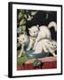 Three White Cats and Tub-Louis Wain-Framed Giclee Print