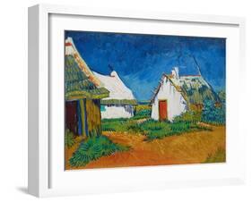 Three White Cottages in Saintes-Maries, 1888 (Oil on Canvas)-Vincent van Gogh-Framed Giclee Print