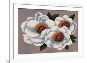 Three White Flowers-Vivien Rhyan-Framed Art Print