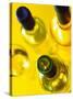Three White Wine Bottles and a Wine Glass-Ulrike Koeb-Stretched Canvas