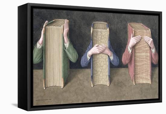 Three Wise Books, 2005-Jonathan Wolstenholme-Framed Stretched Canvas