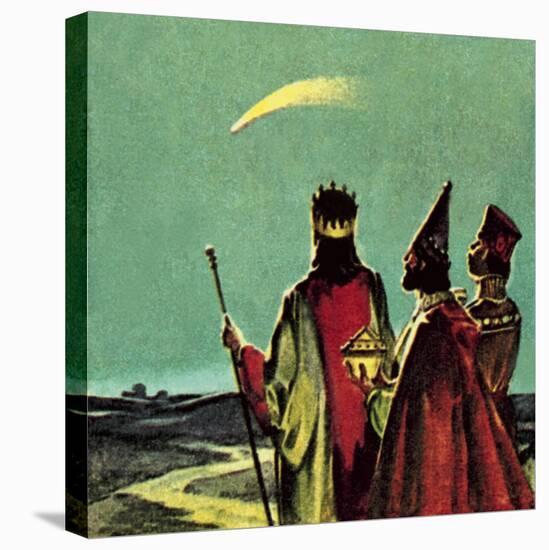 Three Wise Men-English School-Stretched Canvas