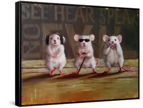 Three Wise Mice-Lucia Heffernan-Framed Stretched Canvas