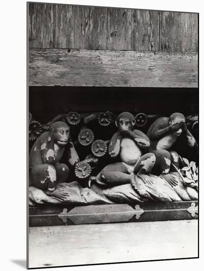 Three Wise Monkeys Sculpture at Toshugu Shrine-null-Mounted Photographic Print