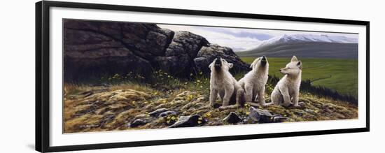 Three Wolves-Michael Budden-Framed Giclee Print