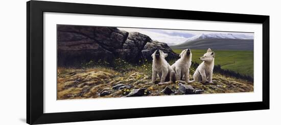 Three Wolves-Michael Budden-Framed Giclee Print