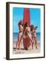 Three Woman Surfers in Bikinis Greetings from Ventura-null-Framed Art Print