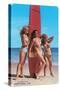 Three Woman Surfers in Bikinis Greetings from Ventura-null-Stretched Canvas