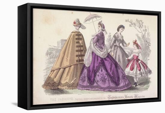 Three Women and a Child Wearing the Latest Fashions, 1864-Rigolet Rigolet-Framed Stretched Canvas