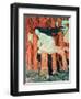Three Women and Three Wolves (W/C)-Eugene Grasset-Framed Premium Giclee Print