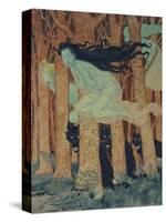 Three Women and Three Wolves-Eugene Grasset-Stretched Canvas