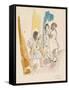 Three Women and Two Children, Havana (W/C on Paper)-Jules Pascin-Framed Stretched Canvas