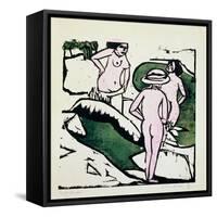 Three Women Bathing, 1911-12-Ernst Ludwig Kirchner-Framed Stretched Canvas