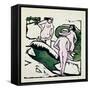 Three Women Bathing, 1911-12-Ernst Ludwig Kirchner-Framed Stretched Canvas