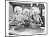 Three Women Bowls of Donuts-null-Mounted Art Print