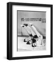 Three Women Exercising-null-Framed Art Print