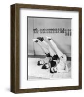 Three Women Exercising-null-Framed Art Print