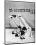 Three Women Exercising-null-Mounted Art Print