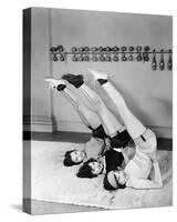 Three Women Exercising-null-Stretched Canvas