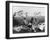 Three Women Having a Picnic in a Field, 1920s-null-Framed Photographic Print